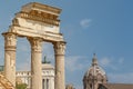 Ruins of the three columns in Forum Romanum. Rome