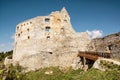Ruins of Topolcany castle, Slovak republic, central Europe, retro photo filter