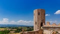 Tower and landscape near Spello, Italy