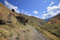 Ruins of towers in Chontio village in Tusheti region, Georgia