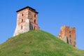 Ruins of towers of medieval castle. Novogrudok