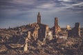 Ruins of the town of Belchite, scene of one of the symbolic battles of the Spanish Civil War, the Battle of Belchite. Zaragoza. Royalty Free Stock Photo