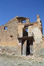 Ruins of a town bombed in the Spanish Civil War, Battle of Belchite Spain. Royalty Free Stock Photo