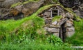 Ruins of a traditional Icelandic turf house