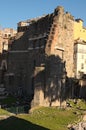 Ruins of Trajan Markets, built in 2nd century AD by Apollodorus of Damascus in Ancient Rome. Italy. Royalty Free Stock Photo