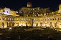 Ruins of Trajan's Market (Mercati di Traiano) in Rome at night Royalty Free Stock Photo