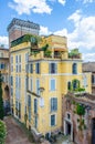 Ruins of Trajan's Forum in Rome, Italy provide magnificient view of vittoriano monument standing nearby....IMAGE Royalty Free Stock Photo