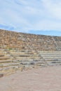 Ruins of the tribune of famous outdoor theatre in Cypriot Salamis, Turkish Northern Cyprus. Salamis was ancient Greek city-state