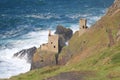 Choppy Seas At Botallack MInes, Cornwall, UK Royalty Free Stock Photo