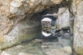 Ruins of an underground tunnel in Sutro Baths. Royalty Free Stock Photo