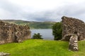 Ruins of Urquhart Castle along Loch Ness, Scotland Royalty Free Stock Photo