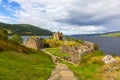 Ruins of Urquhart Castle along Loch Ness, Scotland