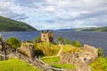 Ruins of Urquhart Castle along Loch Ness, Scotland Royalty Free Stock Photo