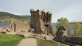 Ruins of Urquhart Castle located at shore of Loch Ness, Drumnadrochit, United Kingdom.