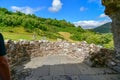 The ruins of Urquhart Castle on the shores of Loch Ness in Scotland Royalty Free Stock Photo