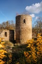 Ruins of Valdek Castle in Central Bohemia,Brdy,Czech Republic.It was built in 13th century by aristocratic family.Now there is Royalty Free Stock Photo