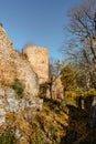 Ruins of Valdek Castle in Central Bohemia,Brdy,Czech Republic.It was built in 13th century by aristocratic family.Now there is Royalty Free Stock Photo