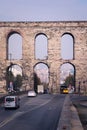 Ruins of the Valens aqueduct, ancient Roman aqueduct built in the 4th century AD in Istanbul, Turkey, then Byzantium.