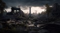 Ruins of a very heavily polluted industrial factory, industrial series Royalty Free Stock Photo