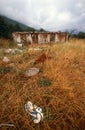 Ruins at a village in Kosovo. Royalty Free Stock Photo