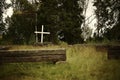 Ruins of Volgsjo church in Vilhelmina, Vasterbotten, Sweden