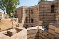 Ruins of the wall of Fortress of Babylon next to Coptic Museum in old Cairo, Egypt