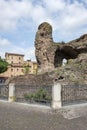 Ruins of the walls of the city, the ancient fortification known as Rocca Galliera in Bologna, Emilia-Romagna, Italy Royalty Free Stock Photo