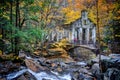 Ruins by waterfall