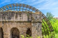 Ruins of watermill with wooden waterwheel in Cordoba, Spain. Royalty Free Stock Photo