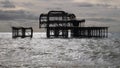 The ruins of west pier at brighton beach Royalty Free Stock Photo