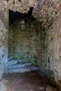 Ruins winding stairs spiral staircase medieval castle Franchimont, Theux, Liege, Belgium