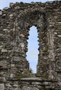 Ruins of the window in Glendalough Cathedral Royalty Free Stock Photo