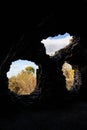 Ruins of windows in the Bobruisk fortress. View from inside the fortress Royalty Free Stock Photo