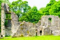 Ruins of Wycoller Hall in summertime