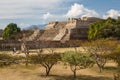 Ruins of the zapotec pre-hispanic city Monte Alban, Oaxaca Royalty Free Stock Photo