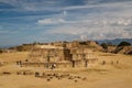 Ruins of the zapotec pre-hispanic city Monte Alban, Oaxaca Royalty Free Stock Photo