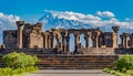 Ruins of the Zvartnos temple in Yerevan, Armenia Royalty Free Stock Photo