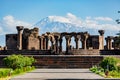 Ruins of the Zvartnos temple in Yerevan, Armenia Royalty Free Stock Photo