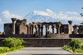 Ruins of the Zvartnos temple in Yerevan, Armenia Royalty Free Stock Photo