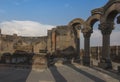 Ruins of Zvartnots celestial angels temple Armenia, Central As Royalty Free Stock Photo