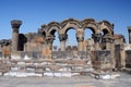 Ruins of Zvartnots (celestial angels) temple ,Armenia,Central Asia Royalty Free Stock Photo