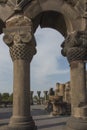 Ruins of Zvartnots celestial angels temple Armenia, Central As Royalty Free Stock Photo