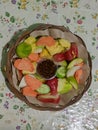 Rujak Indonesian Traditional Fruits Food