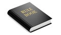 Rule book word printed on a black book