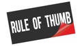 RULE OF THUMB text on black red sticker stamp