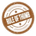 RULE OF THUMB text on brown round grungy stamp