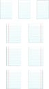 Ruled paper blank vector templates