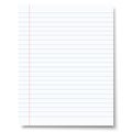 Ruled sheet of notebook paper. Vector paper template