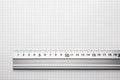 Ruler aligned to a scaled paper