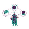 Ruler archetype flat concept vector illustration